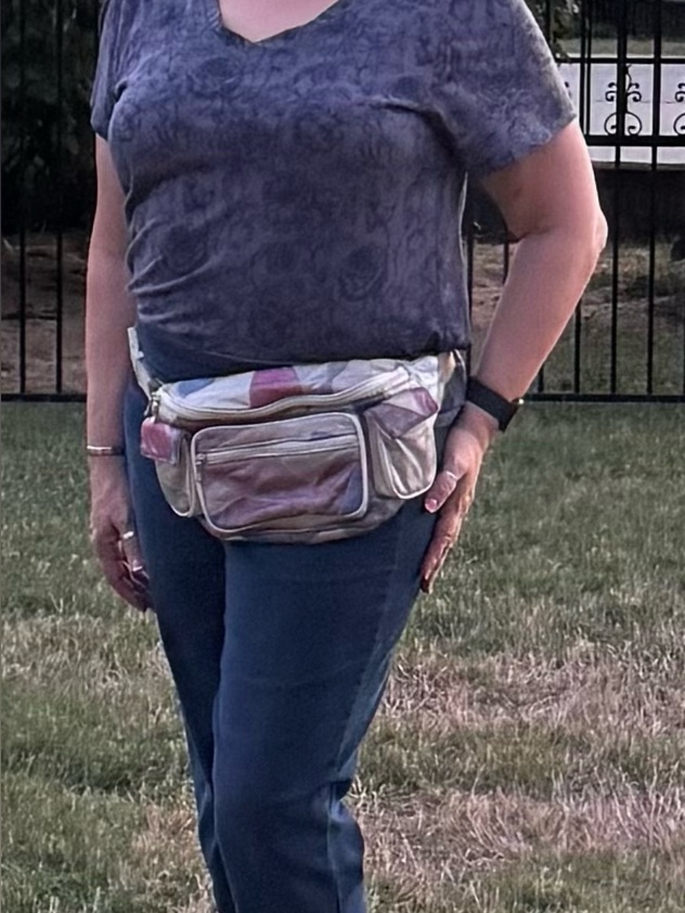 Vintage Patchwork Leather Hip Pack / Fanny Pack – Multicolor Boho Waist Bag